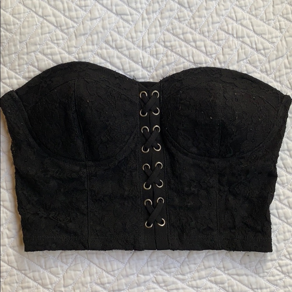Black Corset Style Crop Top!